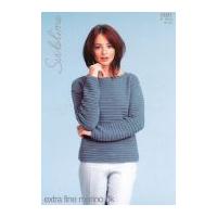 Sublime Ladies Sweater Extra Fine Merino Knitting Pattern 6091 DK