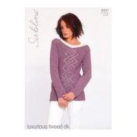 Sublime Ladies Sweater Luxurious Tweed Knitting Pattern 6097 DK