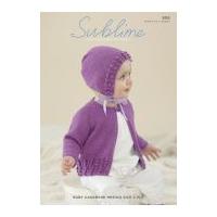 Sublime Baby Cardigan & Bonnet Cashmere Silk Merino Knitting Pattern 6116 4 Ply