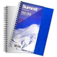 Summit (A5) Notebook Wirebound Card Cover Ruled 60gsm 192-Pages (Pack of 5)