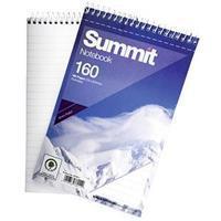 Summit (200x125mm) Notebook Wirebound Headbound Ruled 60gsm 160-Pages (Pack of 10)