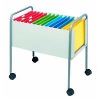 suspension filing trolley grey steel for 100 foolscap suspension files