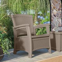 Suncast Club Chair with Storage in Dark Taupe
