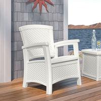 Suncast Club Chair with Storage in White