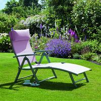 Suntime Havana Pink Sunlounger Text with Cushion