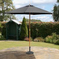 suntime 27m wooden market parasol in black