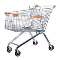 SUPERMARKET TROLLEY CHROME FINISH 140 LITRE CAP