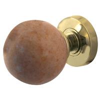 sunset red coloured marble door knobs 60mm