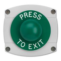 surface mounted press to exit green dome button