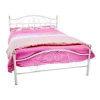 Sussex Metal Bed Frame Double White Standard Finials