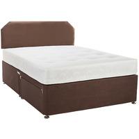 Superior Comfort Sprung Memory Divan Bed with Drawers and Headboard - Double - Chocolate