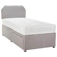 Superior Comfort Sprung Memory Divan Bed with Drawers and Headboard - Single - Slate