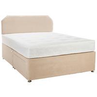 Superior Comfort Sprung Memory Divan Bed with Drawers and Headboard - Small Double - Cream