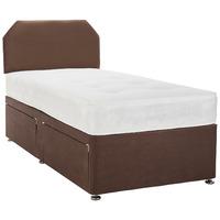 Superior Comfort Sprung Memory Divan Bed with Drawers and Headboard - Small Single - Chocolate