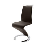 summer z shape brown faux leather modern dining chair