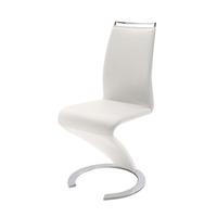 summer z shape white faux leather modern dining chair