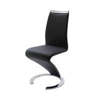 summer z shape black faux leather modern dining chair