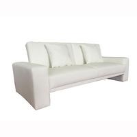 Supra Modern Sofa Bed In White Faux Leather