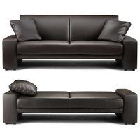 Supra Sofa bed In Brown Faux Leather