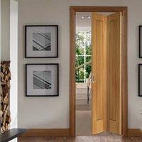 Suffolk Oak Bifold Door with Vertical Lining
