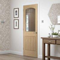 Sussex Oak Door - Clear Glass - Lining Effect Both Sides