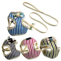 Summer New Adjustable Collar Lead Pet Harness Vest Leash Cute Flower Stripe Dog Harness For Small Dogs Chihuahua Teddy Cat pet