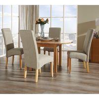 Sutton 105-140cm Dining Set with 4 Merton Fabric Chairs