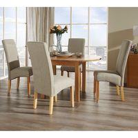 sutton 105 140cm dining set with 4 merton fabric chairs