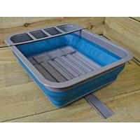 Summit Pop Up Dish Drainer With Draining System Blue / Grey Camping Caravan