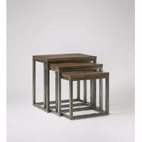 Sullivan Side Table Set in mango wood & aged steel