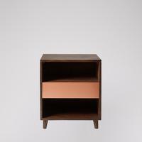 Sussex bedside table in Mango wood & copper