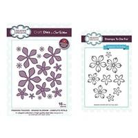 Sue Wilson Craft Die and Matching Rubber Stamp Set - CED1445 Shaded Orange Blossoms