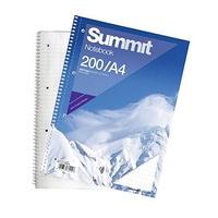 Summit Notebook Double Wirebound Punched Perforated Ruled Margin 60gsm 200 Pages A4 Ref C76015 [Pack of 3]