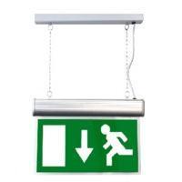 Suspended Emergency Exit Sign - Chrome