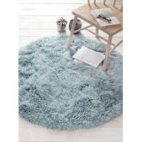 Super Soft Thick Duck Egg Blue Circle Shaggy Rug