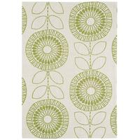 Suez Green Geometric Grey Cotton Rug