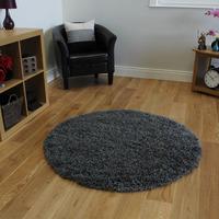 Super Soft Grey Chunky Anti Shed Shaggy Rug - Ontario 120cm (3ft11\