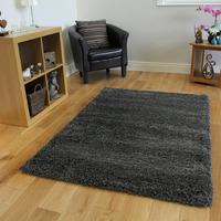 super soft grey chunky anti shed shaggy rug ontario 110 cm x 160 cm 3f ...