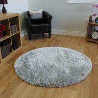 super soft high shine silver grey dense shaggy circle rugs calgary 134 ...