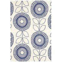 Suez Blue Floral Modern Cotton Rug