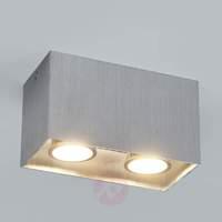 Surface-mounted ceiling light Carson 2-blb alu-gr