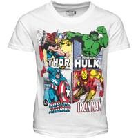 Superhero Squares Marvel Boys T-Shirt White