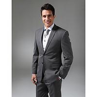 Suits Tailored Fit Slim Notch Single Breasted Two-buttons Wool Polyester Blended Solid 2 PiecesBlack / Gray / Blue / Pink / White /