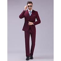 Suits Slim Fit Slim Notch Single Breasted One-button 3 Pieces Straight Flapped