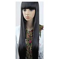 Super Long Straight Black 1B Color Woman\'s Fashion Synthetic Hair WIg