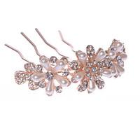 Sunflowers Alloy Hair Combs With Imitation Pearl/Rhinestone Wedding/Party Headpiece