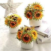 Sunflower Flower Head Wedding Artificial Flowers Bouquets for Lady Eco-friendly Material Wedding Decorations-Non-personalized