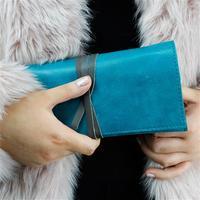 Suede Small Clutch Purse, Turquoise