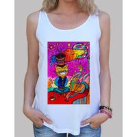 surreal magic cat tank top for women