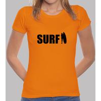 surf t-shirt woman, orange, top quality